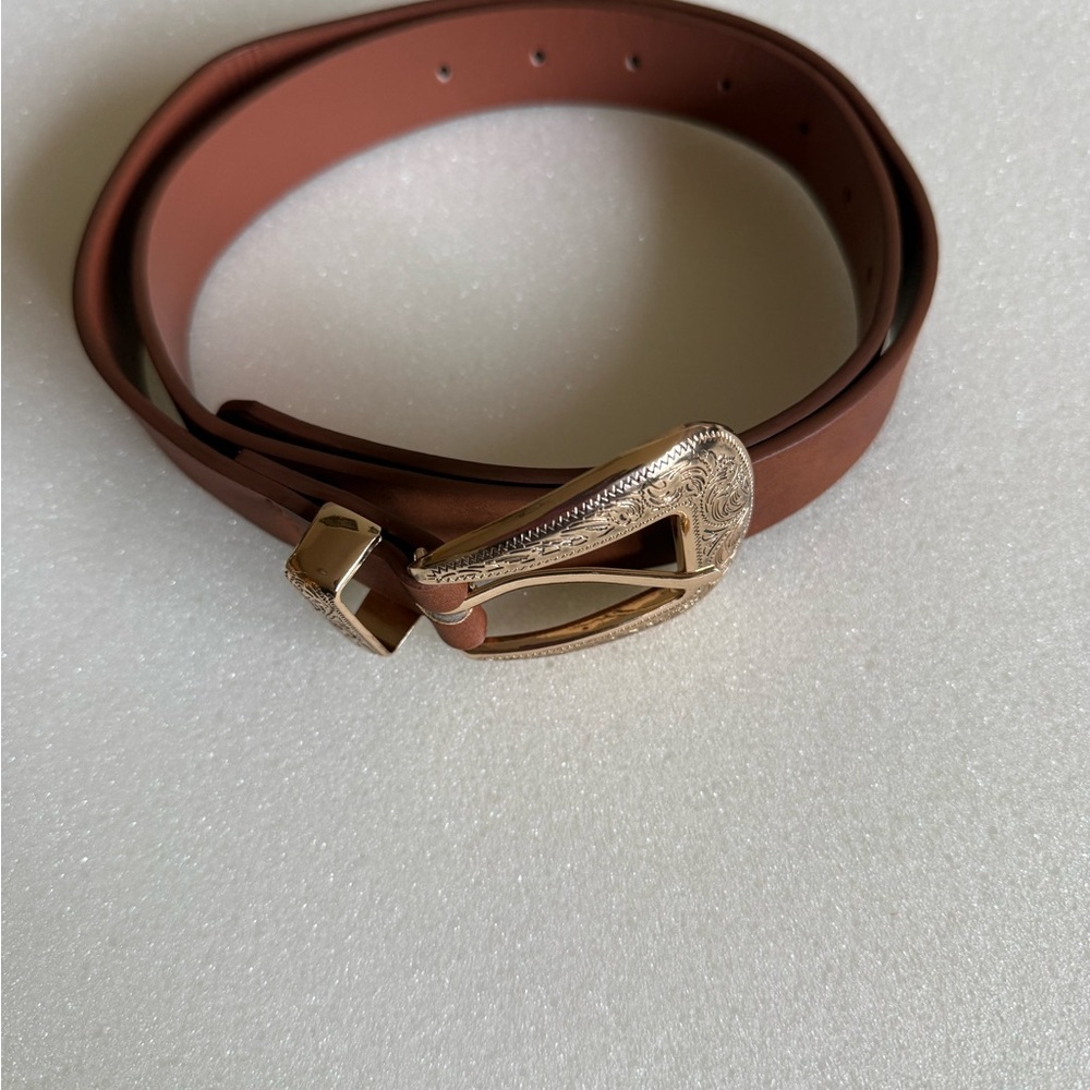 Brown Belt with Gold Buckle
